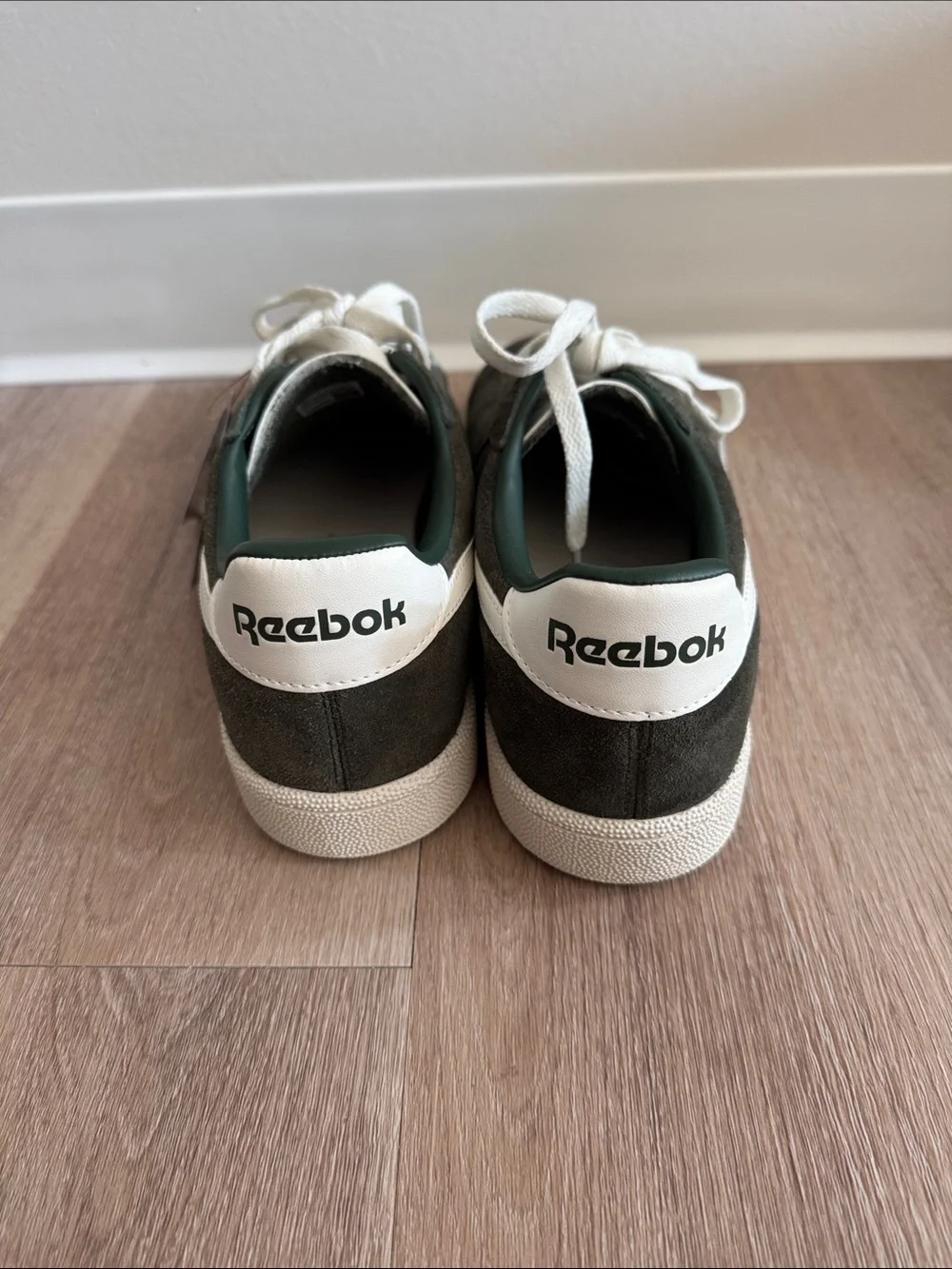 Reebok Men’s Suede Sneakers in Dark Green with White Accents